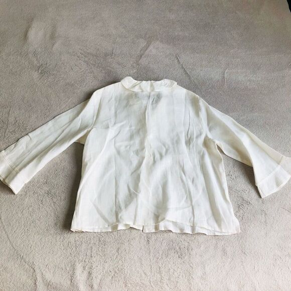 Tin Lizzie Ruffle Collar 3/4 Sleeve Button down Blouse - Picture 13 of 16